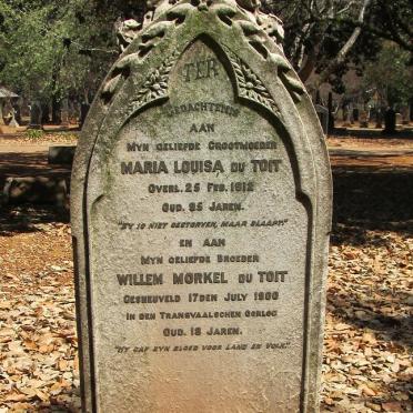 TOIT Maria Louisa, du -1912 :: DU TOIT Willem Morkel -1900