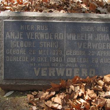 VERWOERD Wilhelm Johannes 1874-1961 &amp; Anje STRIK 1873-1940