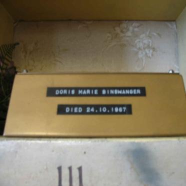BINSWANGER Doris Marie -1967