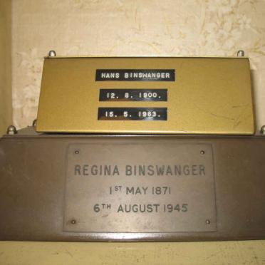 BINSWANGER Hans 1900-1963 :: BINSWANGER Regina 1871-1945