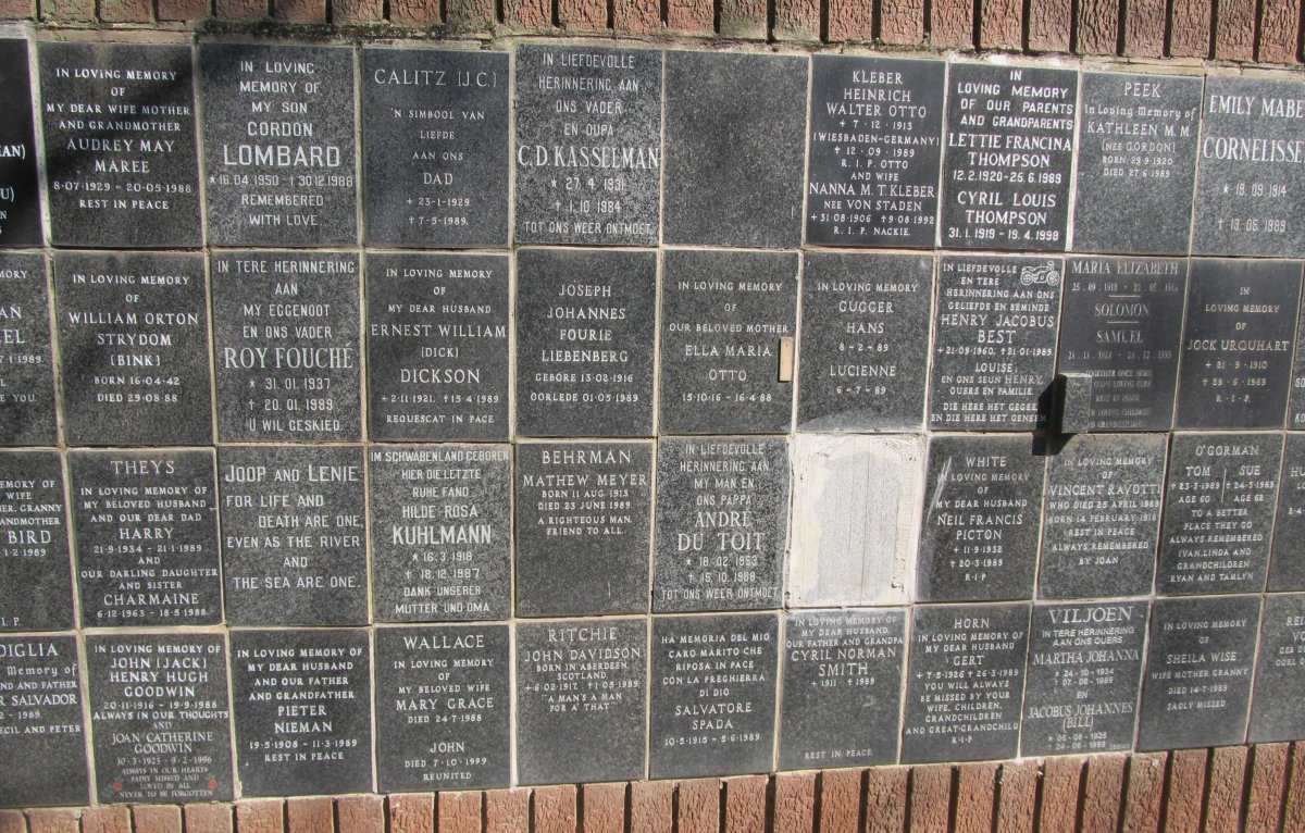 170 Memorial wall