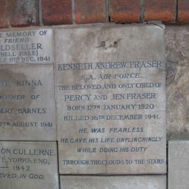FRASER Kenneth Andrew 1920-1941 :: GOLDSELLER Jessica nee CAMPBELL HALE -1941