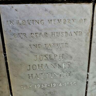 HATTINGH Joseph Johannes 1932-1980