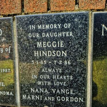 HINDSON Meggie 1985-1986