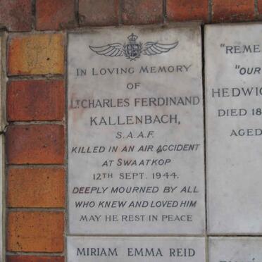 KALLENBACH Charles Ferdinand -1944 :: REID Miriam Emma -1944