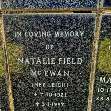 MCEWAN Natalie Field nee LEIGH 1921-1987