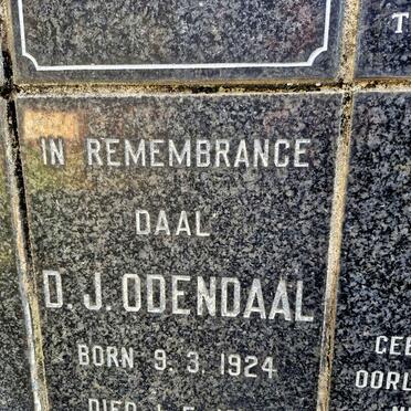 ODENDAAL D.J. 1924-1988