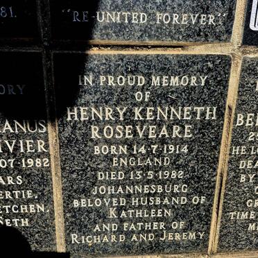 ROSEVEARE Henry Kenneth 1914-1982