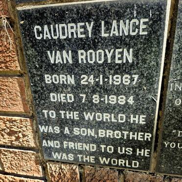 ROOYEN Caudrey Lance, van 1967-1984