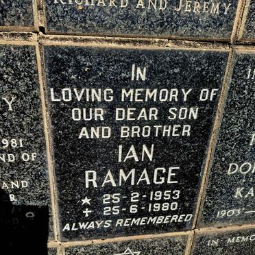 RAMAGE Ian 1953-1980