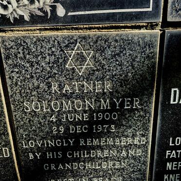 RATNER Solomon Myer 1900-1973