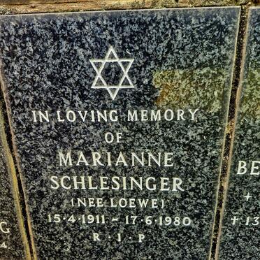 SCHLESINGER Marianne nee LOEWE 1911-1980