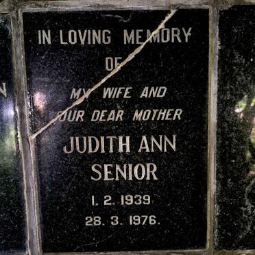 SENIOR Judith Ann 1939-1976