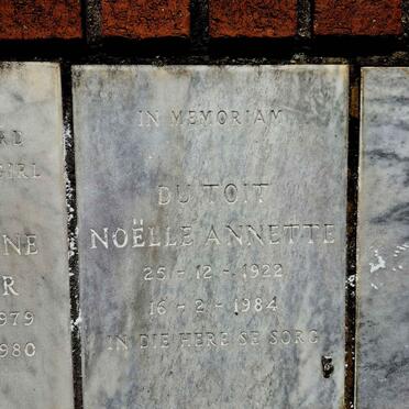 TOIT Noelle Annette, du 1922-1984