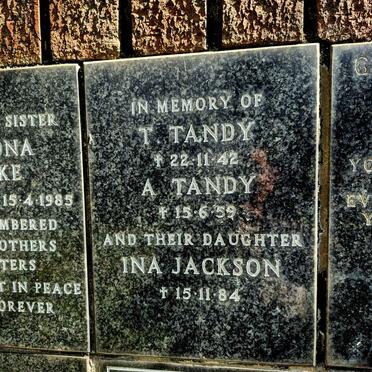 TANDY T. -1942 & A. -1959 :: JACKSON Ina -1984