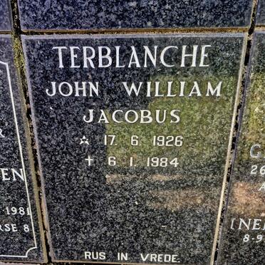 TERBLANCHE John William Jacobus 1926-1984