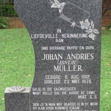 MULLER Johan Andries 1902-1976
