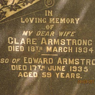 ARMSTRONG Edward -1935 :: ARMSTRONG Clare -1934