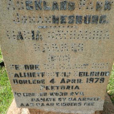 BAKKES Casperus Johannes 1862-1926 &amp; Maria Catharina UYS -1979