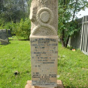 BAKKES Casperus Johannes 1862-1926 &amp; Maria Catharina UYS -1979