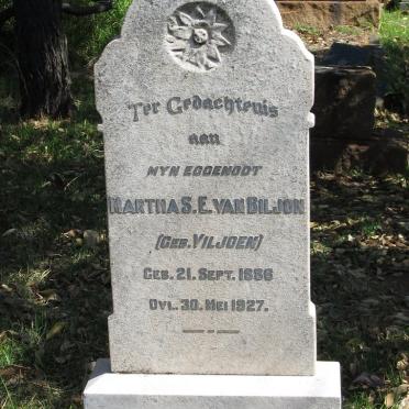 BILJON Martha S.E., van nee VILJOEN 1856-1927