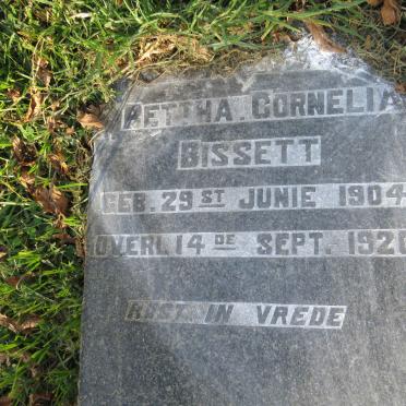 BISSETT Rettha Cornelia 1904-1920