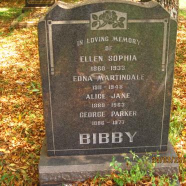 BIBBY Ellen Sophia 1860-1933 :: BIBBY Edna Martindale 1911-1948