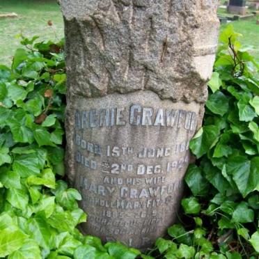 CRAWFORD Archie 18??-1924 &amp; Mary 1885-19??