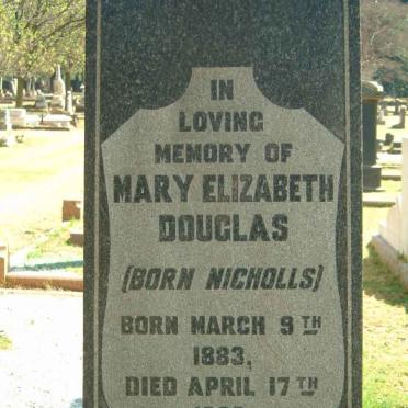 DOUGLAS Mary Elizabeth nee NICHOLLS 1883-1962