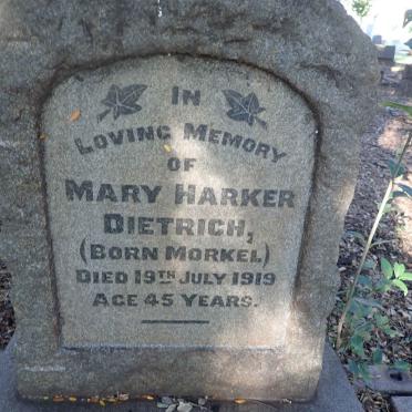 DIETRICH Mary Harker nee MORKEL -1919