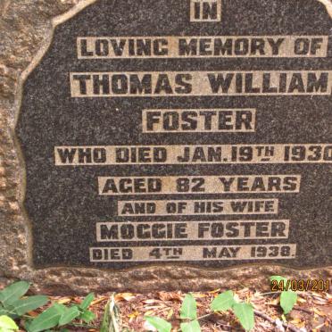 FOSTER Thomas William -1930 &amp; Moggie -1938