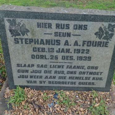 FOURIE Stephanus A.A. 1922-1939