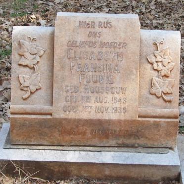 FOURIE Elisabeth Fransina nee ROUSSOUW 1843-1938