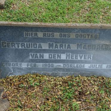 HEEVER Gertruida Maria Magdalena, van den 1900-1939