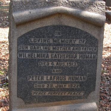 HUMAN Peter Lafrus -1922 &amp; Wilhelmina Catherina -1913