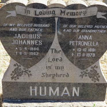 HUMAN Jacobus Johannes 1886-1962 &amp; Anna Petronella 1891-1979