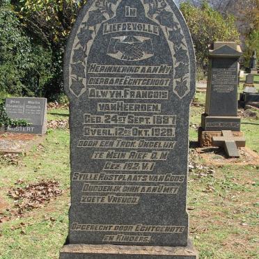 HEERDEN Alwyn Francois, van 1887-1928
