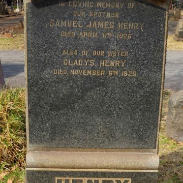 HENRY Samuel James -1926 :: HENRY Gladys -1926