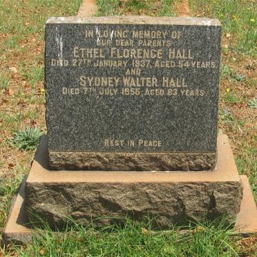 HALL Sydney Walter -1955 &amp; Ethel Florence -1937