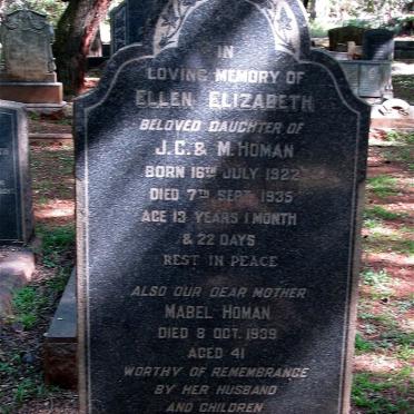 HOMAN Ellen Elizabeth 1922-1935 :: HOMAN Mabel -1939