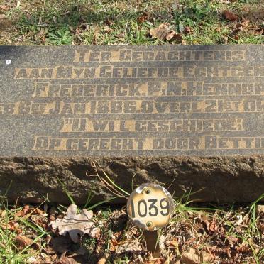 HENNOP Frederick P.N. 1886-1918