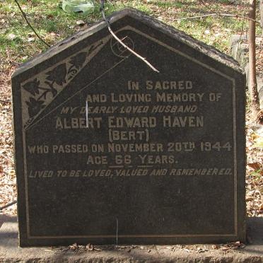 HAVEN Albert Edward -1944