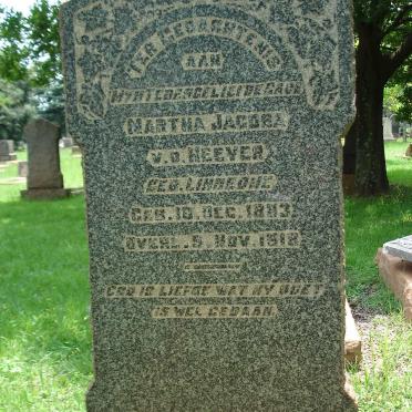 HEEVER Martha Jacoba, v.d. nee LINDEQUE 1883-1919