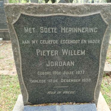 JORDAAN Pieter Willem 1877-1938