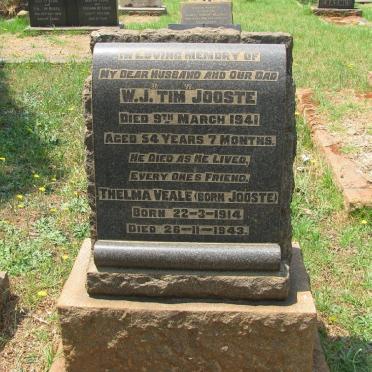 JOOSTE W.J. Tim -1941 :: VEALE Telma nee JOOSTE 1914-1943