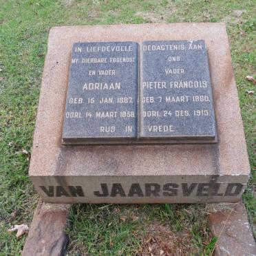 JAARSVELD Pieter Francois, van 1860-1913 :: VAN JAARSVELD Adriaan 1887-1958