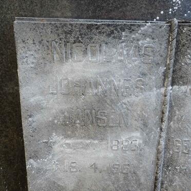 JANSEN Nicolaas Johannes 1883-1961 &amp; Anna Magdalena Jacoba VAN RENSBURG 1888-1958