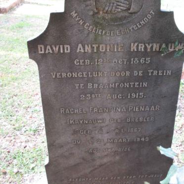 KRYNAUW David Antonie 1865-1915 &amp; Rachel Francina PIENAAR formerly KRYNAUW nee BRESLER 1867-1943