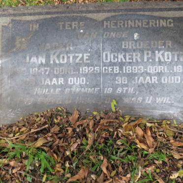 KOTZE Jan 1847-1925 :: KOTZE Ocker P. 1893-1929