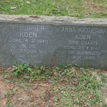 KOEN Philip J.P. -1940 &amp; Anna Katherina GRAAF -1943